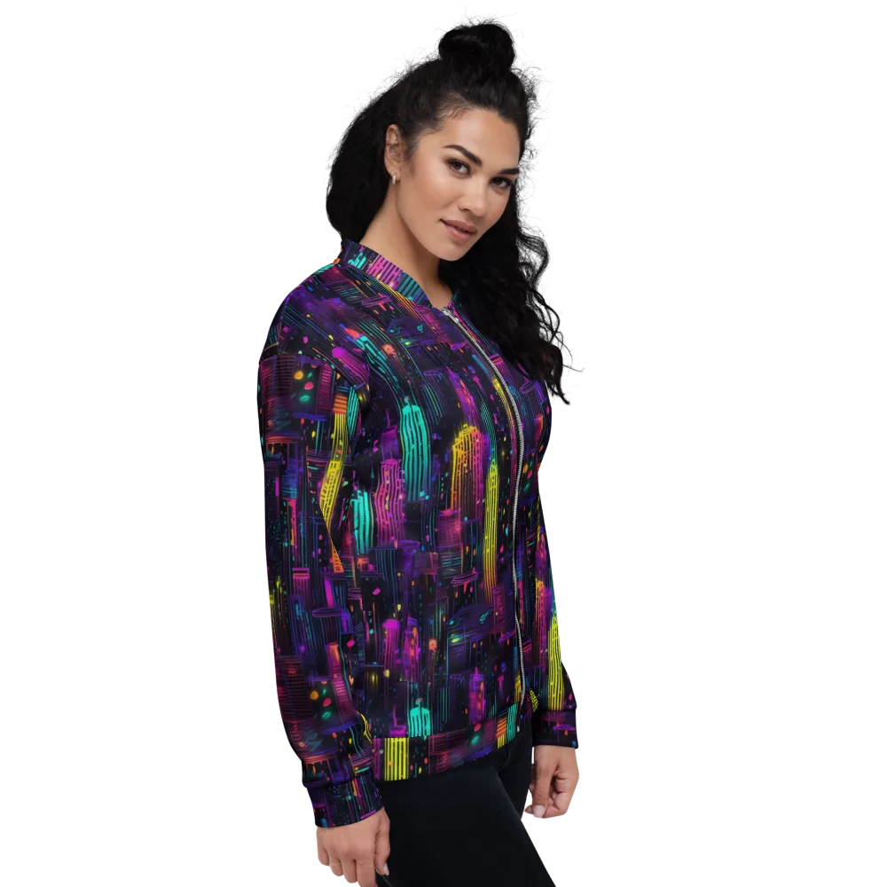 Neon Vertical on Bomber Jacket — Right