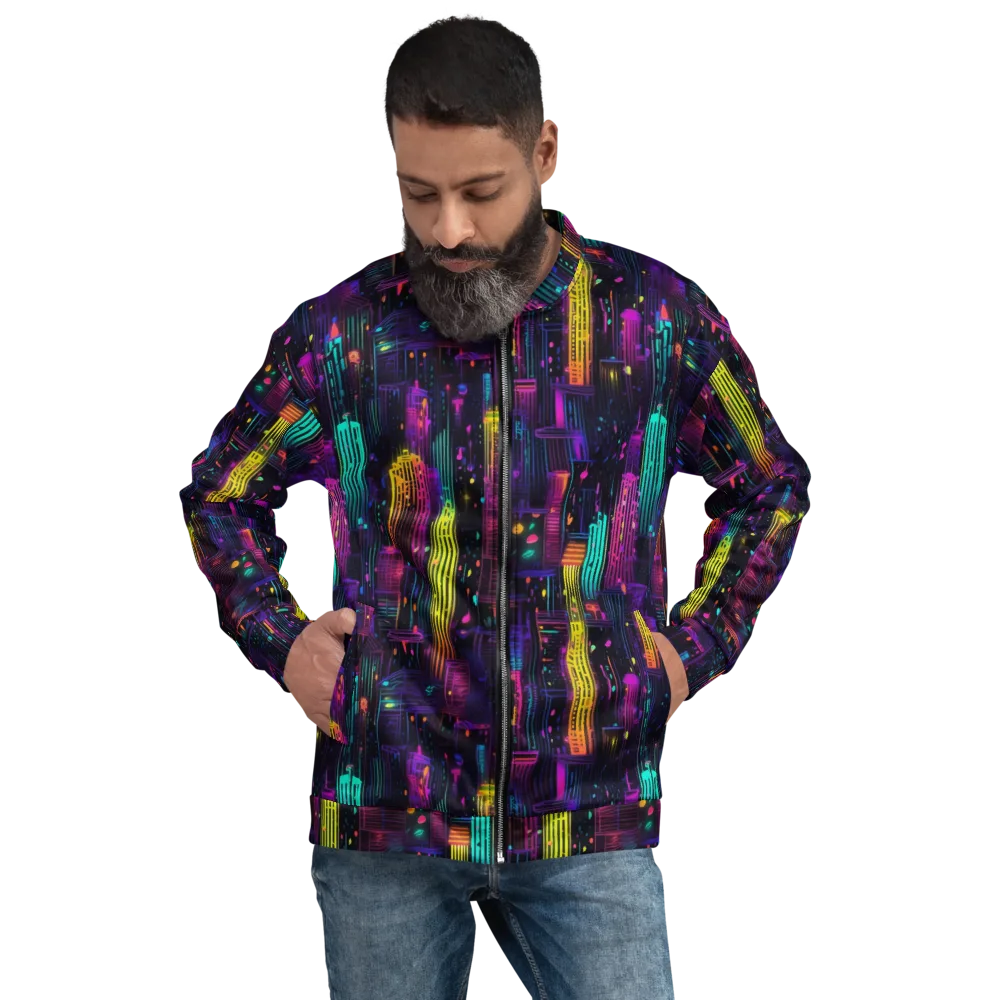 Neon Vertical on Bomber Jacket — Front