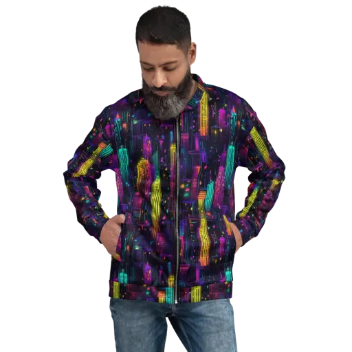 Neon Vertical on a Bomber Jacket