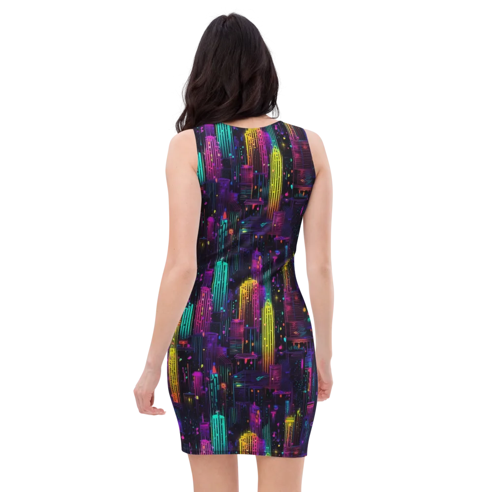 Neon Vertical on Bodycon Dress — Back
