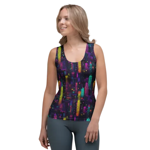 Neon Vertical on a Women's Tank Top