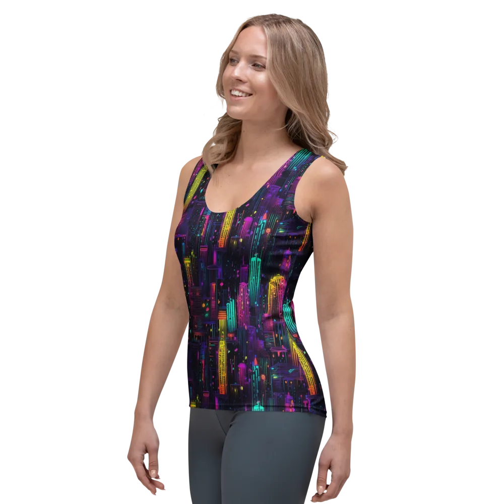 Neon Vertical on Women's Tank Top — Left Front