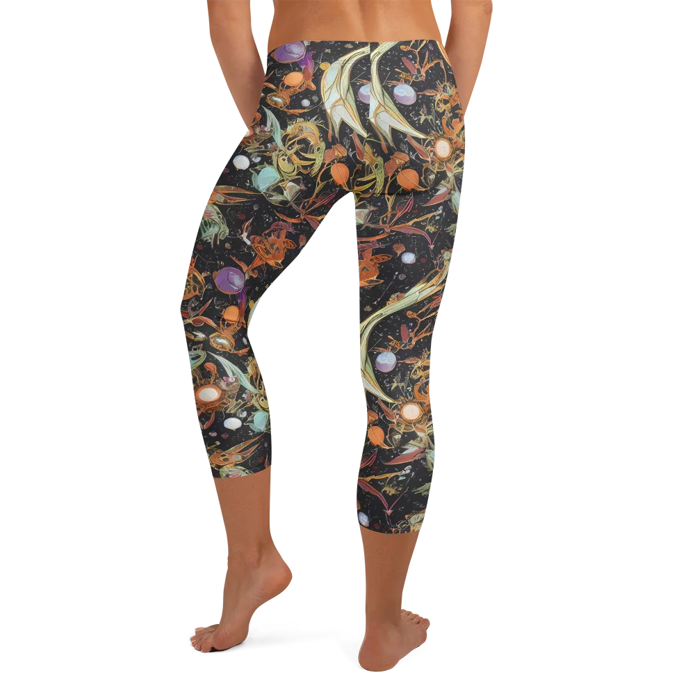 Astral Menagerie on Capri Leggings — Back