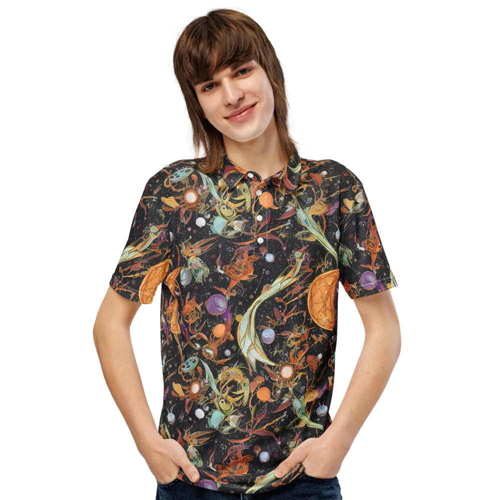 Astral Menagerie on Men's Slim Fit Polo Shirt — Front