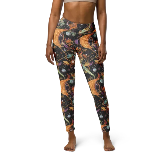 Astral Menagerie on a Yoga Leggings