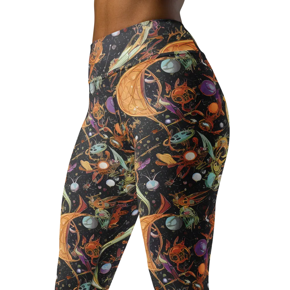 Astral Menagerie on Yoga Leggings — Left Front
