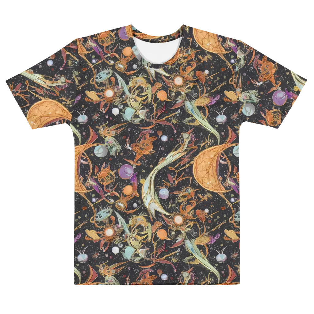 Astral Menagerie on Men's Cotton Crew Neck T-Shirt — Front