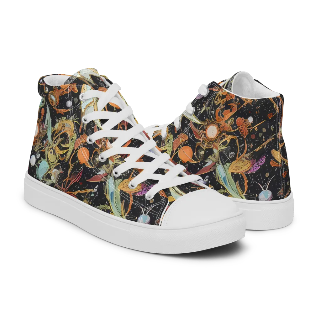 Astral Menagerie on Men's High Top Canvas Shoes — Right