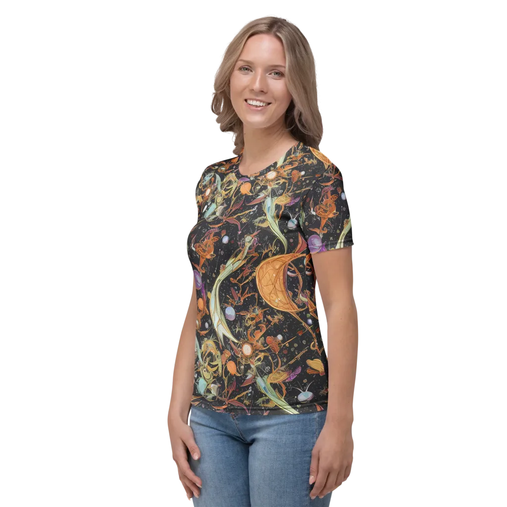 Astral Menagerie on Women's Crew Neck T-Shirt — Left