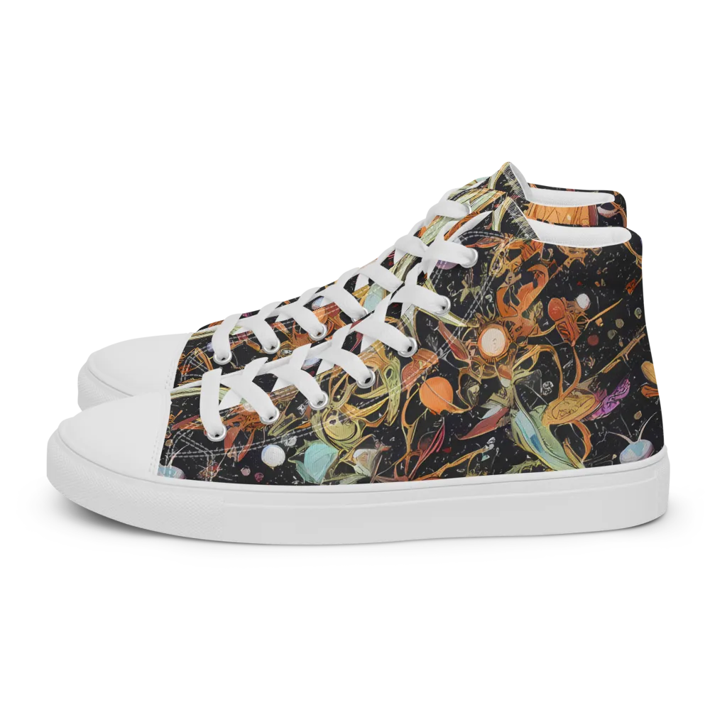 Astral Menagerie on Women's High Top Canvas Shoes — Left