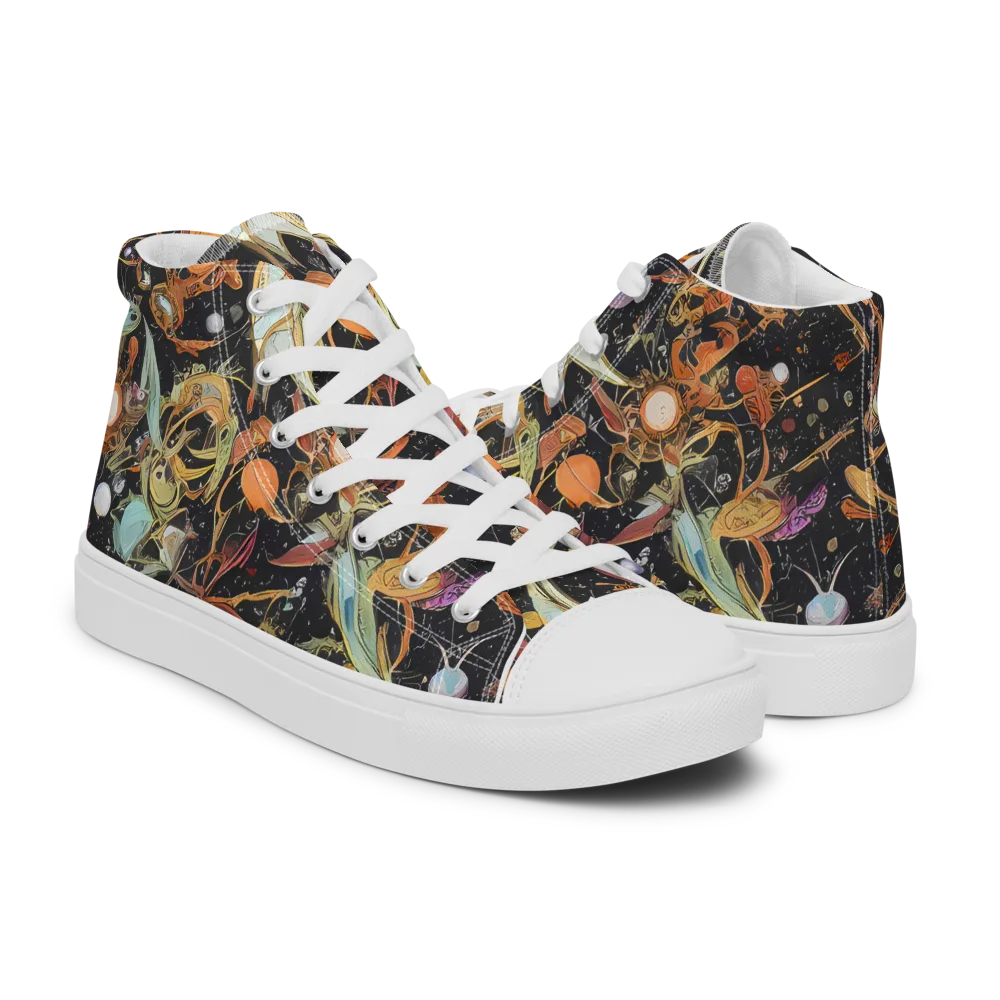 Astral Menagerie on Women's High Top Canvas Shoes — Right