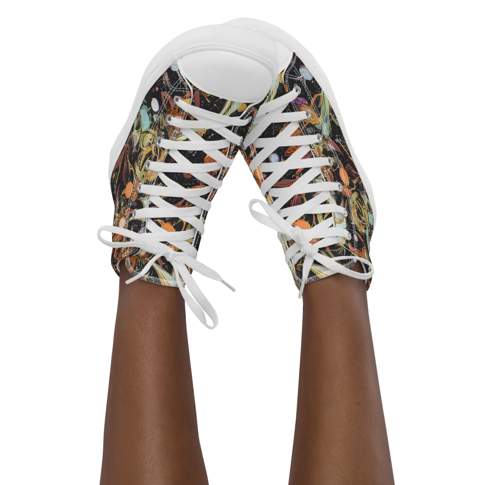 Astral Menagerie on Women's High Top Canvas Shoes — Front