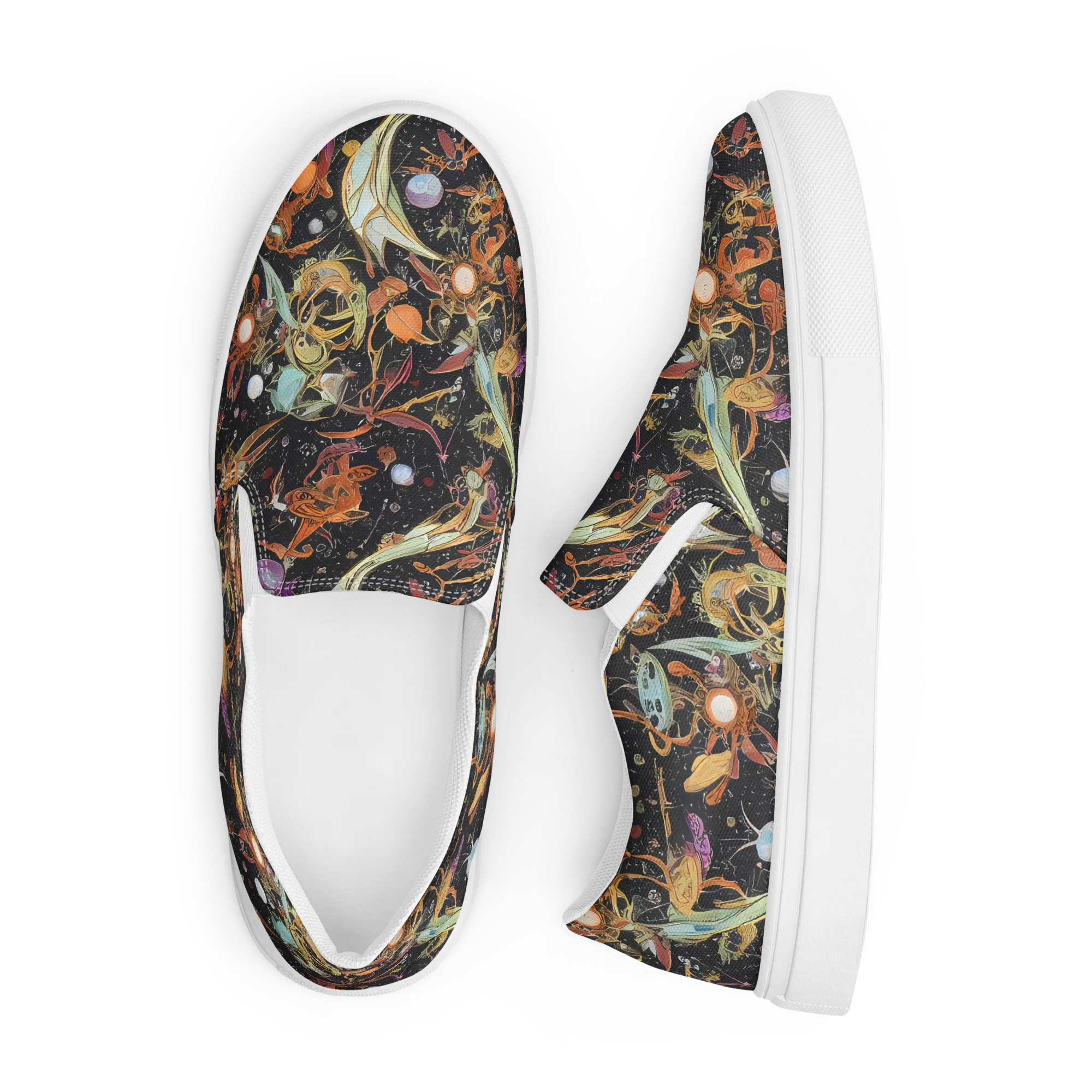 Astral Menagerie on Men's Slip-On Canvas Shoes — Front