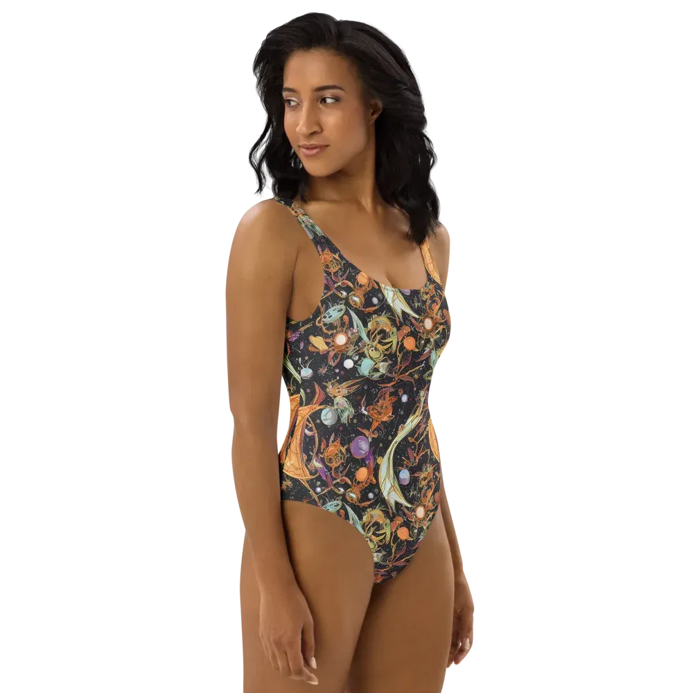 Astral Menagerie on One-Piece Swimsuit — Right