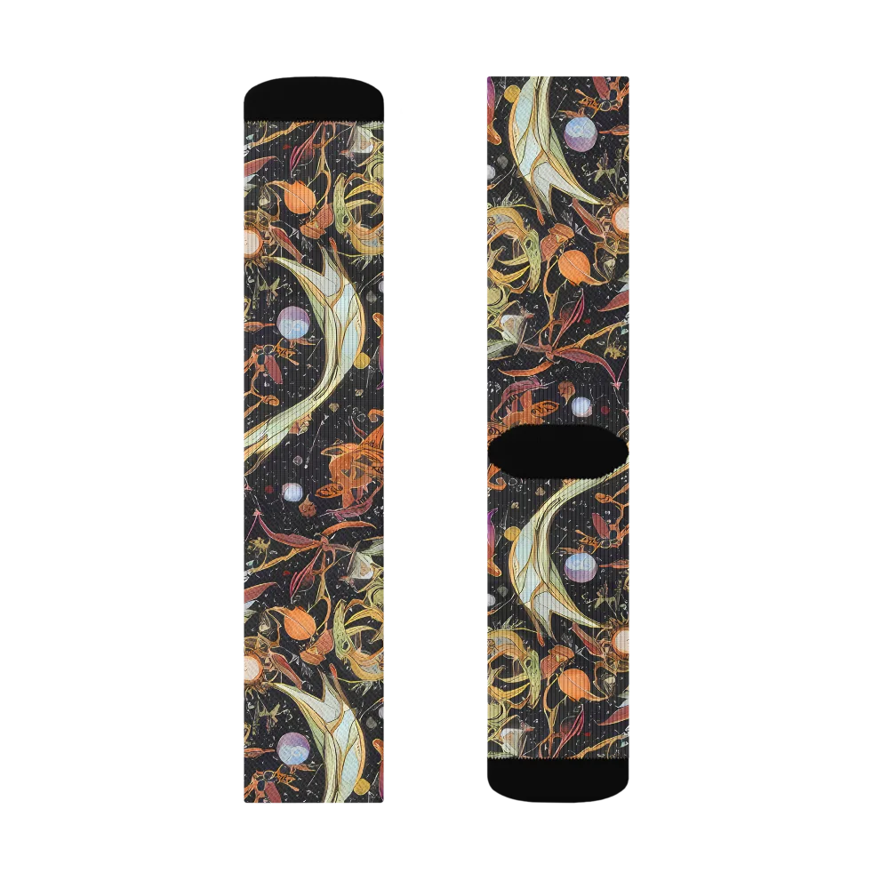 Astral Menagerie on Socks — Left Sock