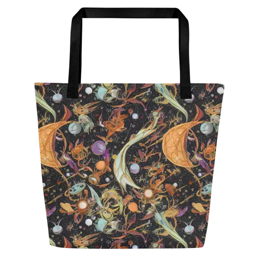 Astral Menagerie on a Large Tote Bag W/ Pocket