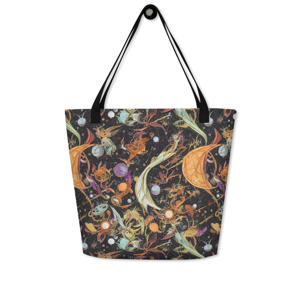Astral Menagerie on Large Tote Bag W/ Pocket — Front