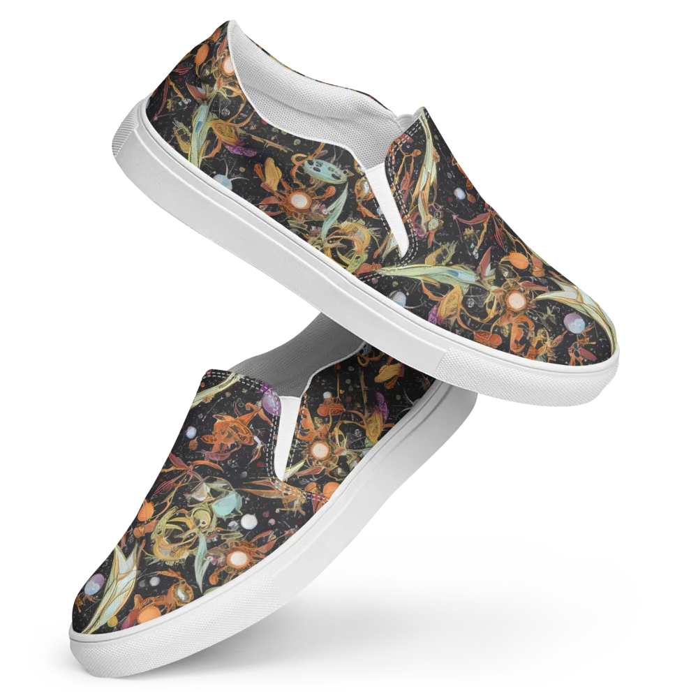 Astral Menagerie on Women's Slip-On Canvas Shoes — Front