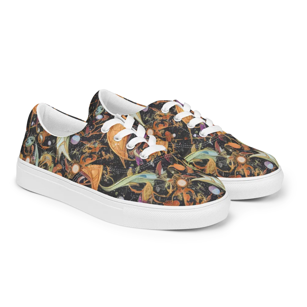 Astral Menagerie on Men's Lace-Up Canvas Shoes — Right Front