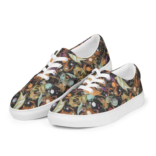 Astral Menagerie on a Men's Lace-Up Canvas Shoes