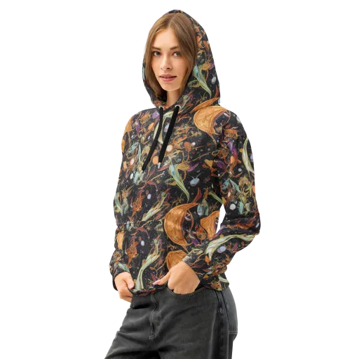 Astral Menagerie on a Cotton Hoodie