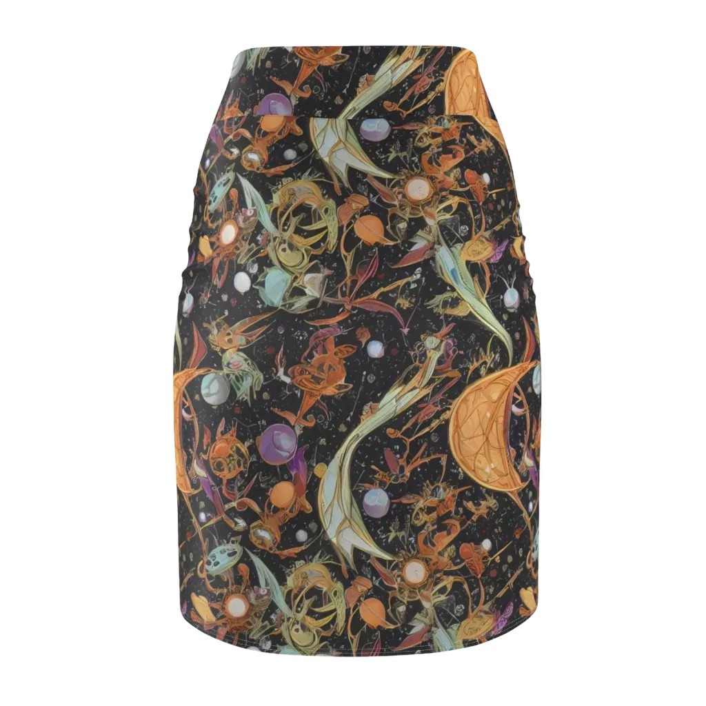 Astral Menagerie on Pencil Skirt — Back