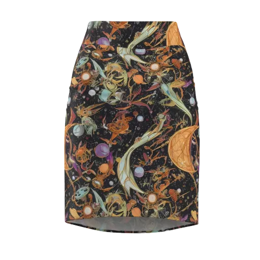 Astral Menagerie on a Pencil Skirt