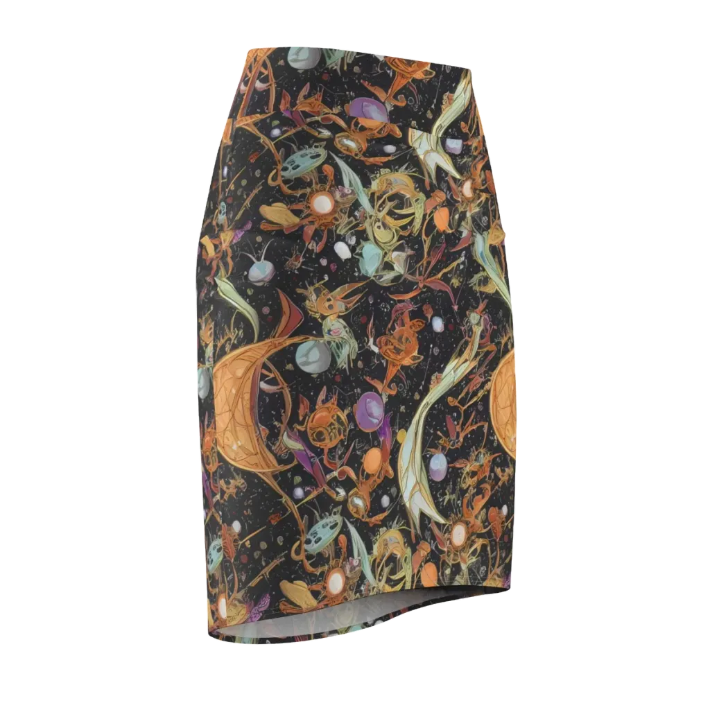 Astral Menagerie on Pencil Skirt — Front Side