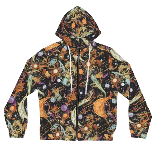 Astral Menagerie on a Women's Full-Zip Hoodie
