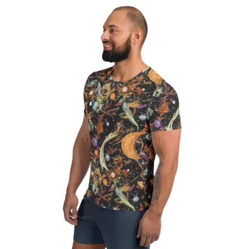 Astral Menagerie on a Men's Athletic T-Shirt