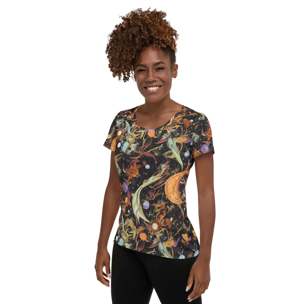Astral Menagerie on Women's Athletic T-Shirt — Left