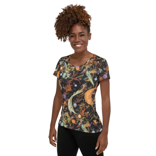 Astral Menagerie on a Women's Athletic T-Shirt