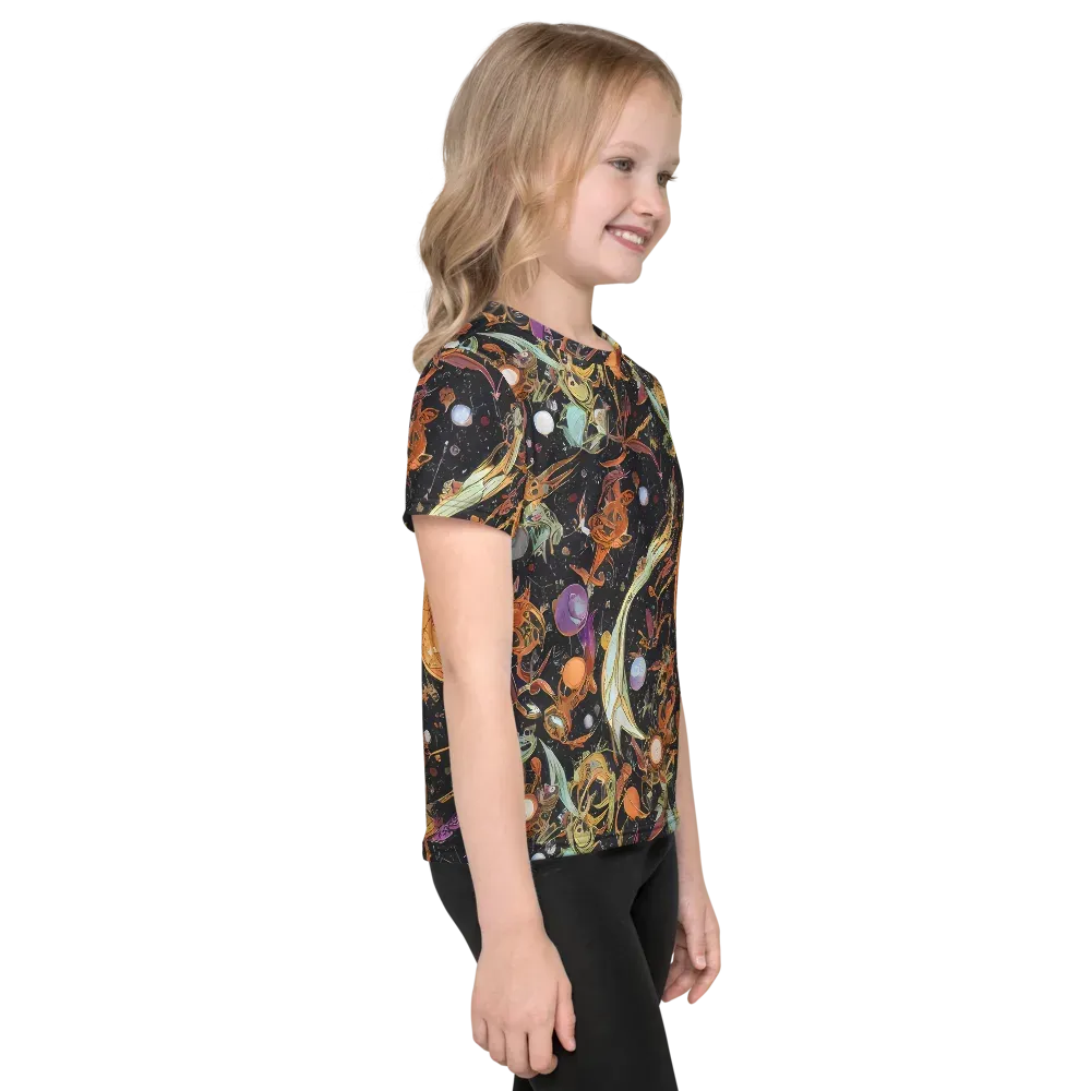 Astral Menagerie on Kids Crew Neck T-Shirt — Right