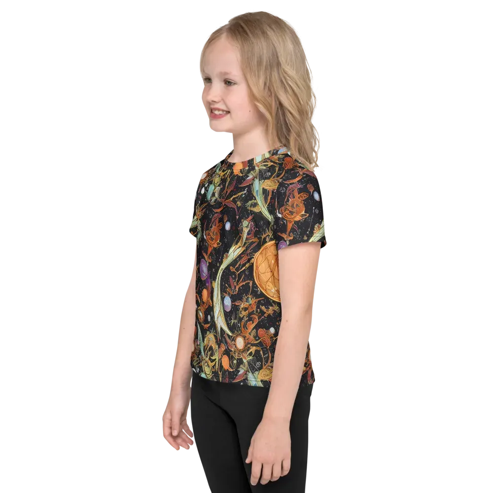 Astral Menagerie on Kids Crew Neck T-Shirt — Left