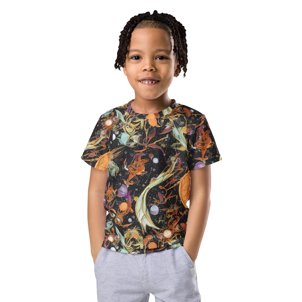 Astral Menagerie on Kids Crew Neck T-Shirt — Front