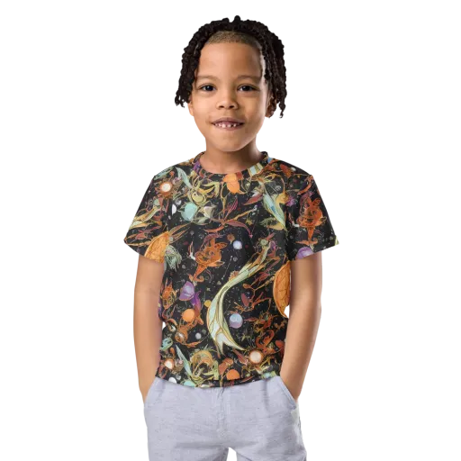 Astral Menagerie on a Kids Crew Neck T-Shirt