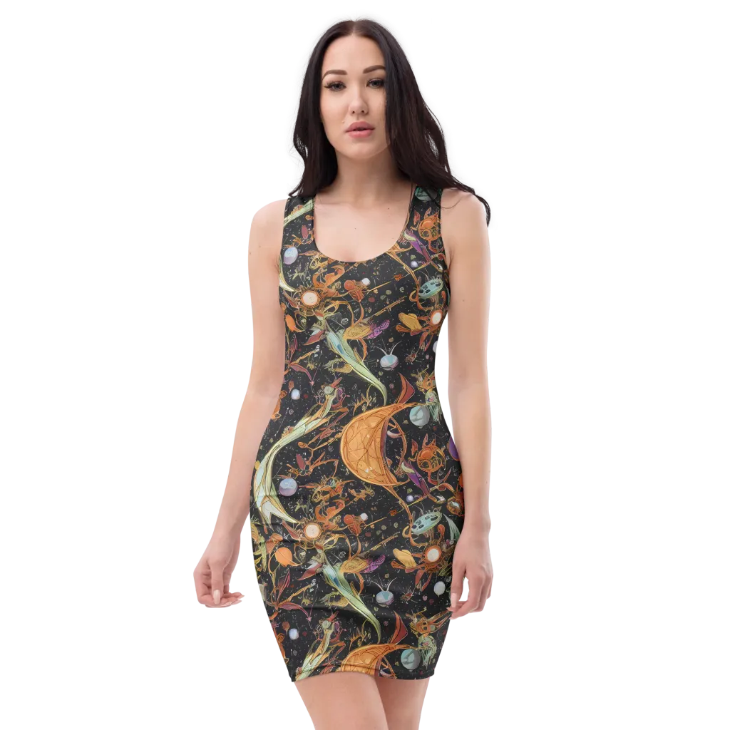 Astral Menagerie on Bodycon Dress — Front