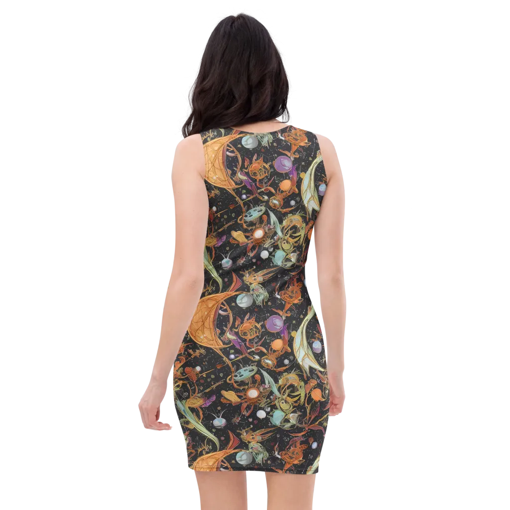 Astral Menagerie on Bodycon Dress — Back