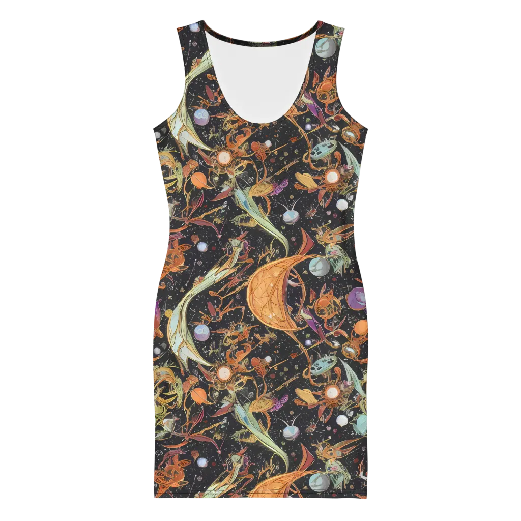 Astral Menagerie on Bodycon Dress — Front