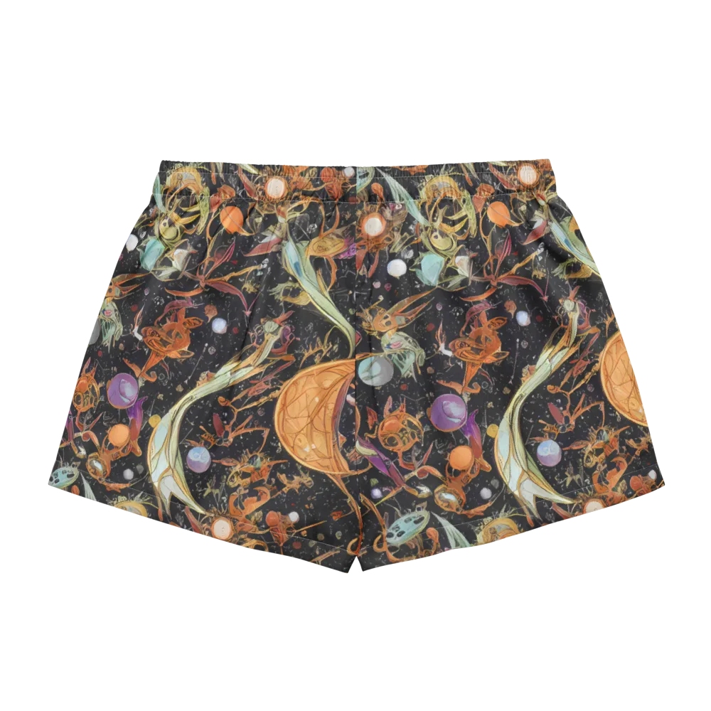 Astral Menagerie on Women's Pajama Shorts — Back