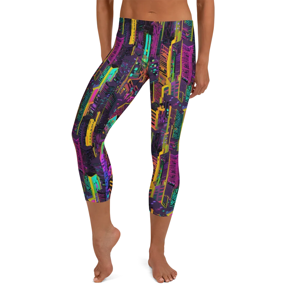 Chromatic Skyline on Capri Leggings — Front