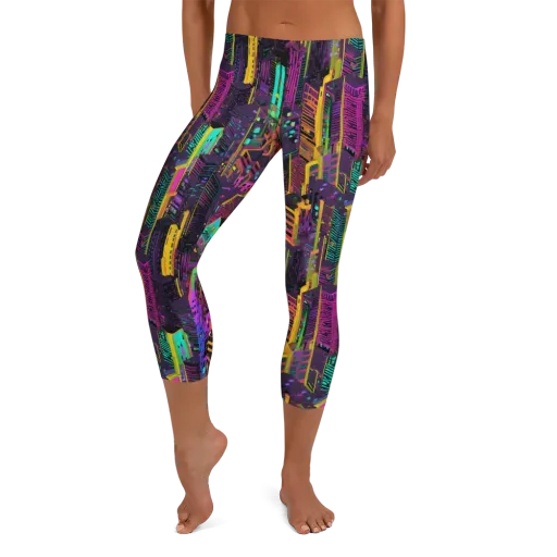 Chromatic Skyline on a Capri Leggings