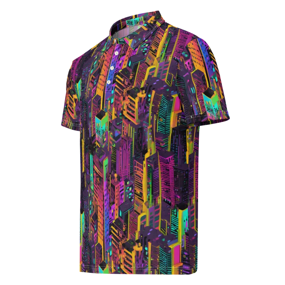 Chromatic Skyline on Men's Slim Fit Polo Shirt — Left Front