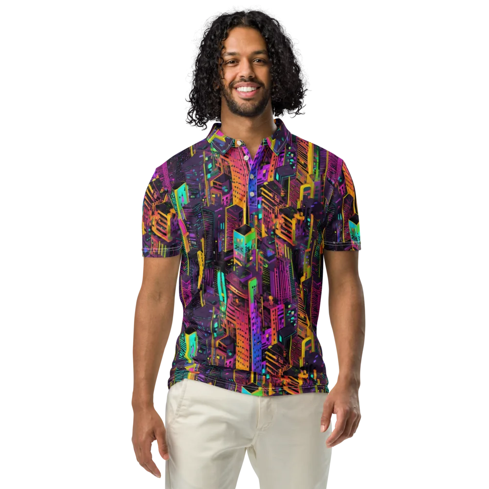 Chromatic Skyline on Men's Slim Fit Polo Shirt — Front