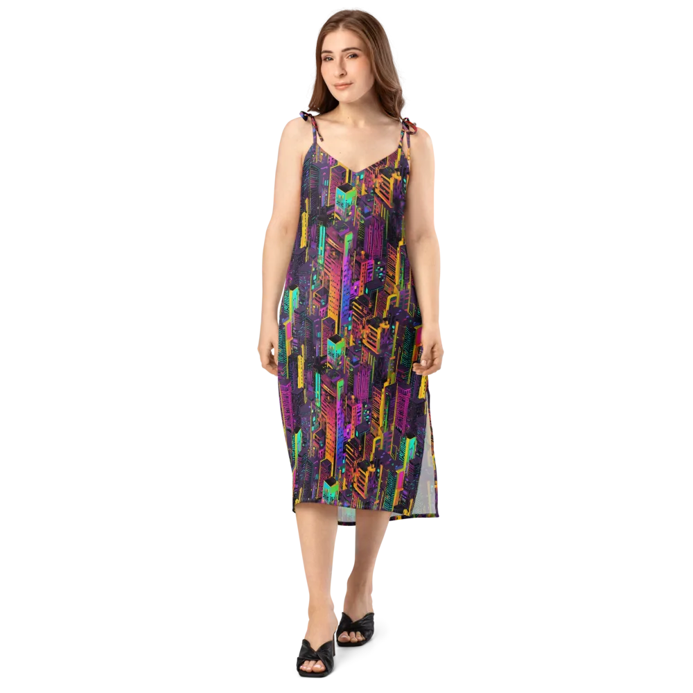 Chromatic Skyline on Slip Dress — Front