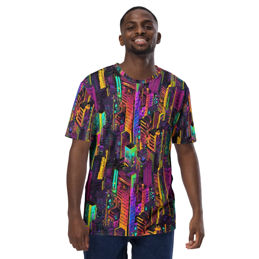 Chromatic Skyline on Men's Crew Neck T-Shirt — Front
