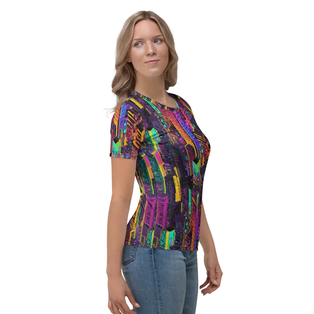 Chromatic Skyline on Women's Crew Neck T-Shirt — Right