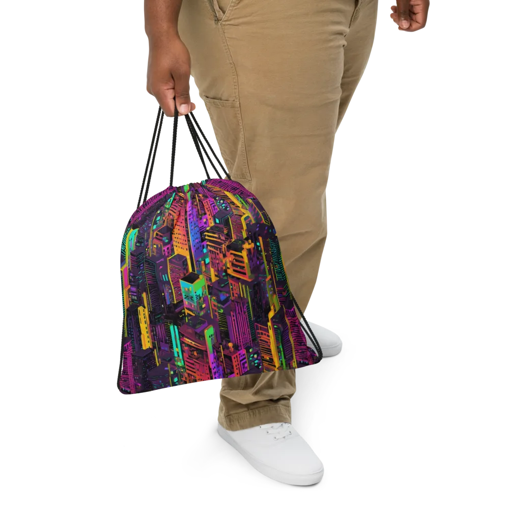 Chromatic Skyline on Drawstring Bag — Front