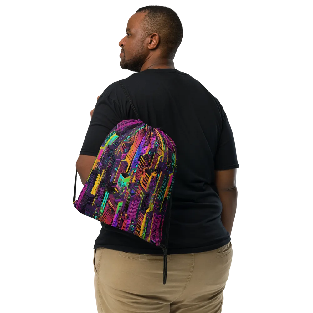 Chromatic Skyline on Drawstring Bag — Front