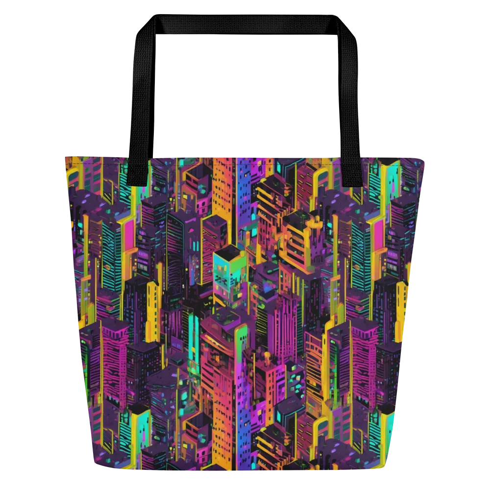 Chromatic Skyline on Large Tote Bag W/ Pocket — Front